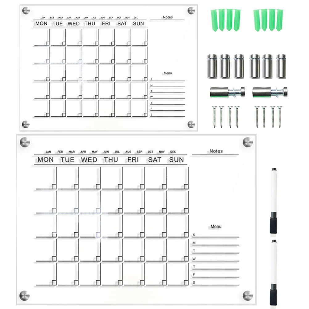 مجموعة واحدة من لوح المسح الجاف الأسبوعي من الأكريليك الشفاف للمنزل والمكتب والمطبخ وحفلات الزفاف وعلامة الطلاب العملية المثبتة على الحائط #6