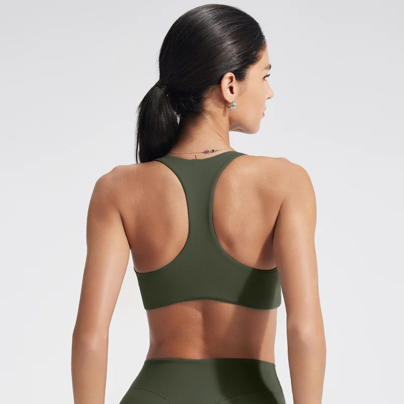 

Racerback Sports Bra Women High Support Gym Running Yoga Workout Fitness Tank Top Shockproof Activewear Ladies Vest