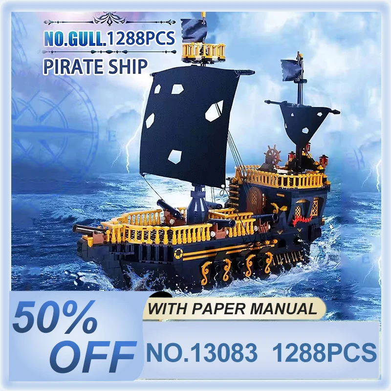 

MOULD KING 13083 Gull Pirates Ship Building Blocks Boat Model Kits to Build MOC Bricks Kids Creative DIY Toys Christmas Gifts