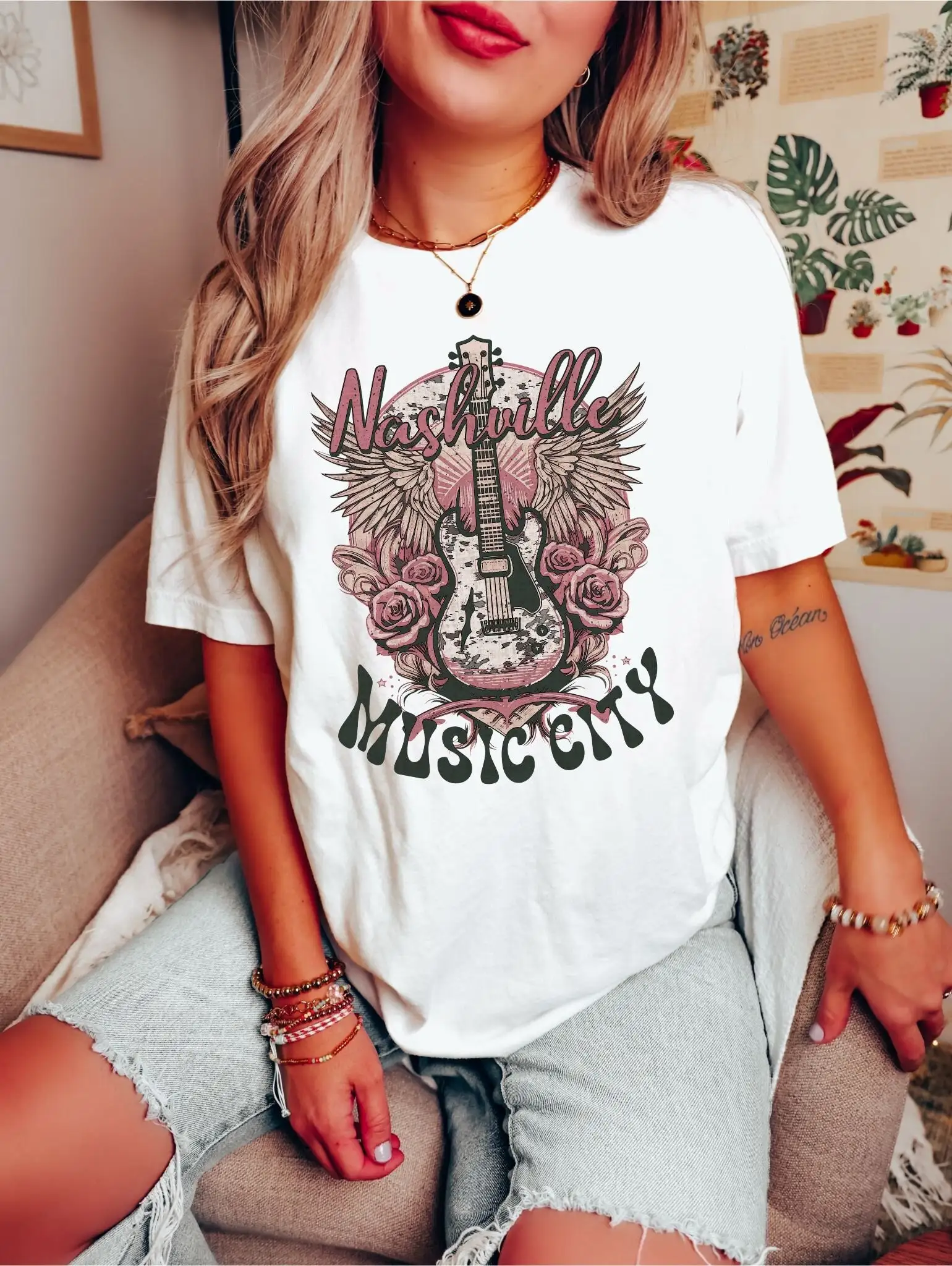 

Cute Nashville T Shirt for Bachelorette Trip Top Country Music Her Western Cowgirl