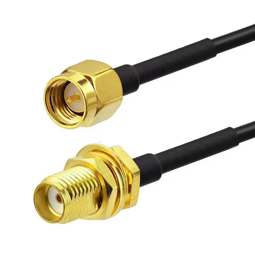 RP-SMA To SMA Male-Female Extension Cable RG174 Coaxial Cable For WiFi Antenna Router Network Card