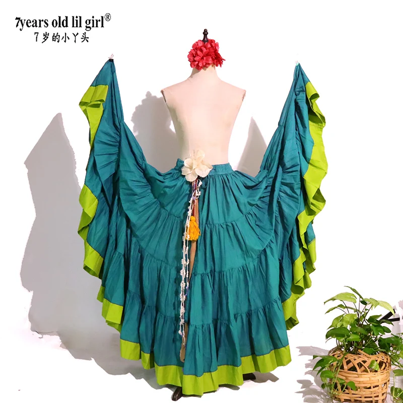 Tribal Bauchtanz Röcke ATS Performance Baumwolle Flamenco Kleidung Lange Full Circel Gypsy CWW20