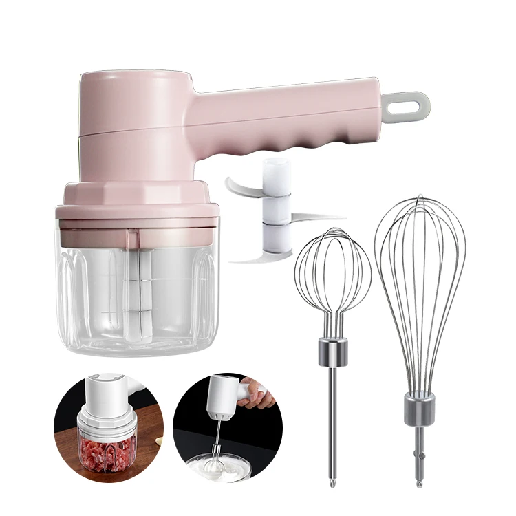 

tlxWireless 3 In 1 Portable Electric Food Processor Hand Food Meat Mixer High Power Multifunction Egg Beater Food Blender