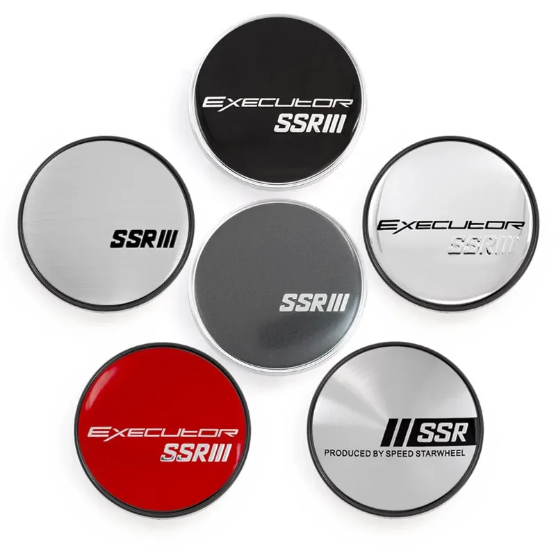 4pcs Cover 60mm EXECUTOR SSR Car Wheel Center Hub Caps Car Emblem Badge Logo Wheel Center Cap Label Car Styling Accessories