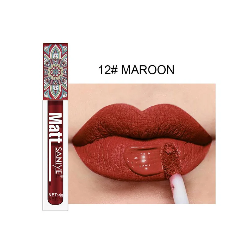 9 Color Brand Makeup Nude Lip Gloss Waterproof Liquid Matte Lipstick Long Lasting 4g Quick Dry Red Lip Gloss Cosmetics