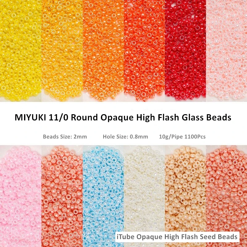 11/0 Miyuki Beads 2mm High Flash opaco rotondo distanziatore perline di vetro 1100 pz 28 colori per fai da te donne indumenti accessori per cucire