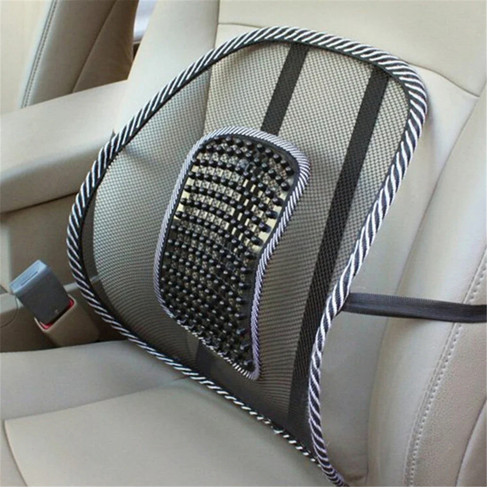 Lordosenstütze Rückenkissen Weiches Autositz Stuhlkissen Pad Schwarzes Mesh Massage Vent Mesh Lendenwirbelsäule Unterer Rückenstütze Stützsitz