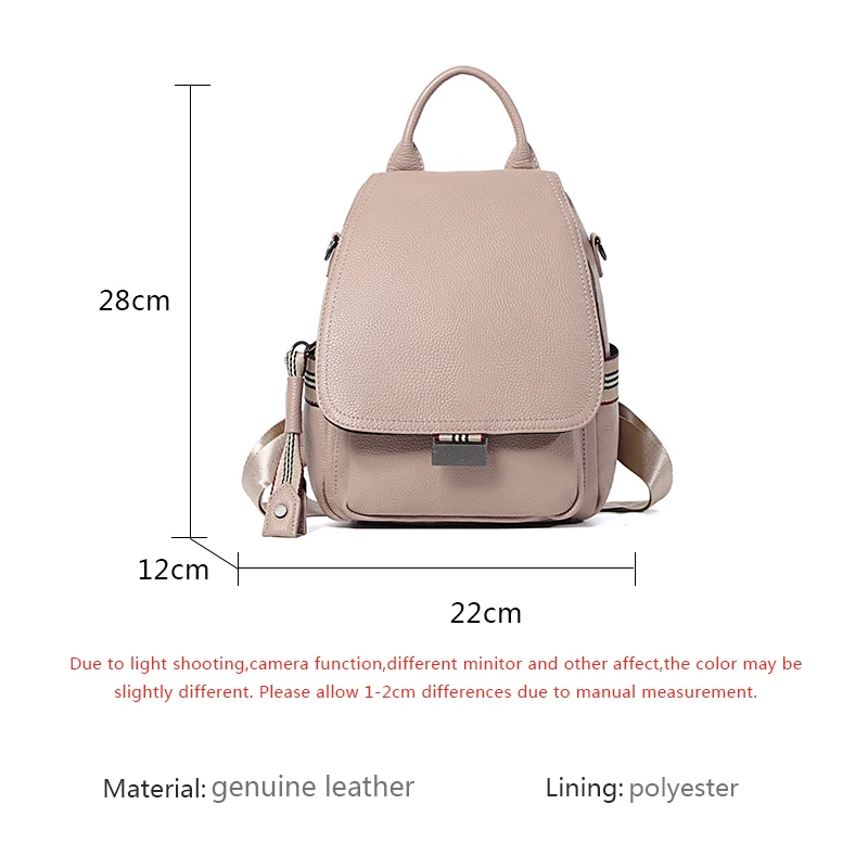 Small Women Backpack Fashion Soft Genuine Leather High Quality A+ Ladies Daily Casual Travel Bags Shoulder Knapsack Schoolbag