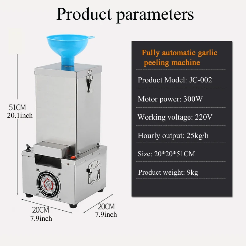 PBOBP Electric Garlic Peeling Machine Automatic Garlic Peeler Machine Garlic Skin Peeling Maker Food Processor