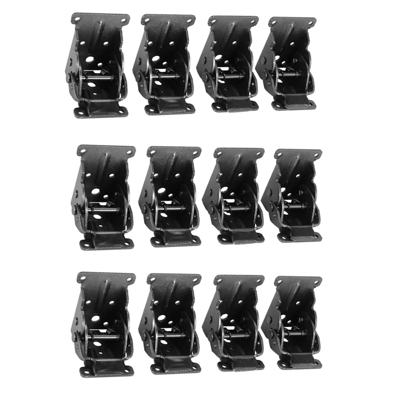 

12Pcs Collapsible Support Frame Self-Locking Hinge Table Leg Fittings And Gussets - For Folding Legs Folding Workbench