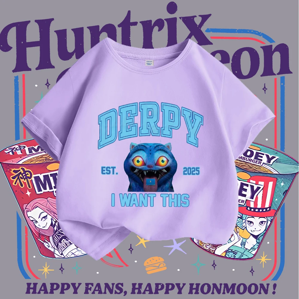 أطفال بنات تي شيرت KPOP Y2K نمط شخصيات كرتونية طباعة قصيرة الأكمام تي شيرت للأطفال ملابس الشارع الشهير قمة الموضة للفتيات #2