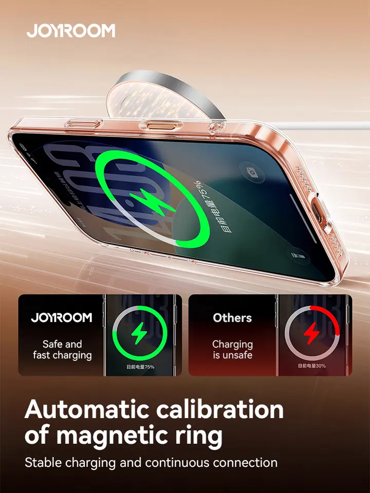 Joyroom Magnetic Case For iPhone 17 Pro Max Case Anti Yellow Transparent Cover For iPhone 17 Pro Max Wireless Charger Thin Cover - 3