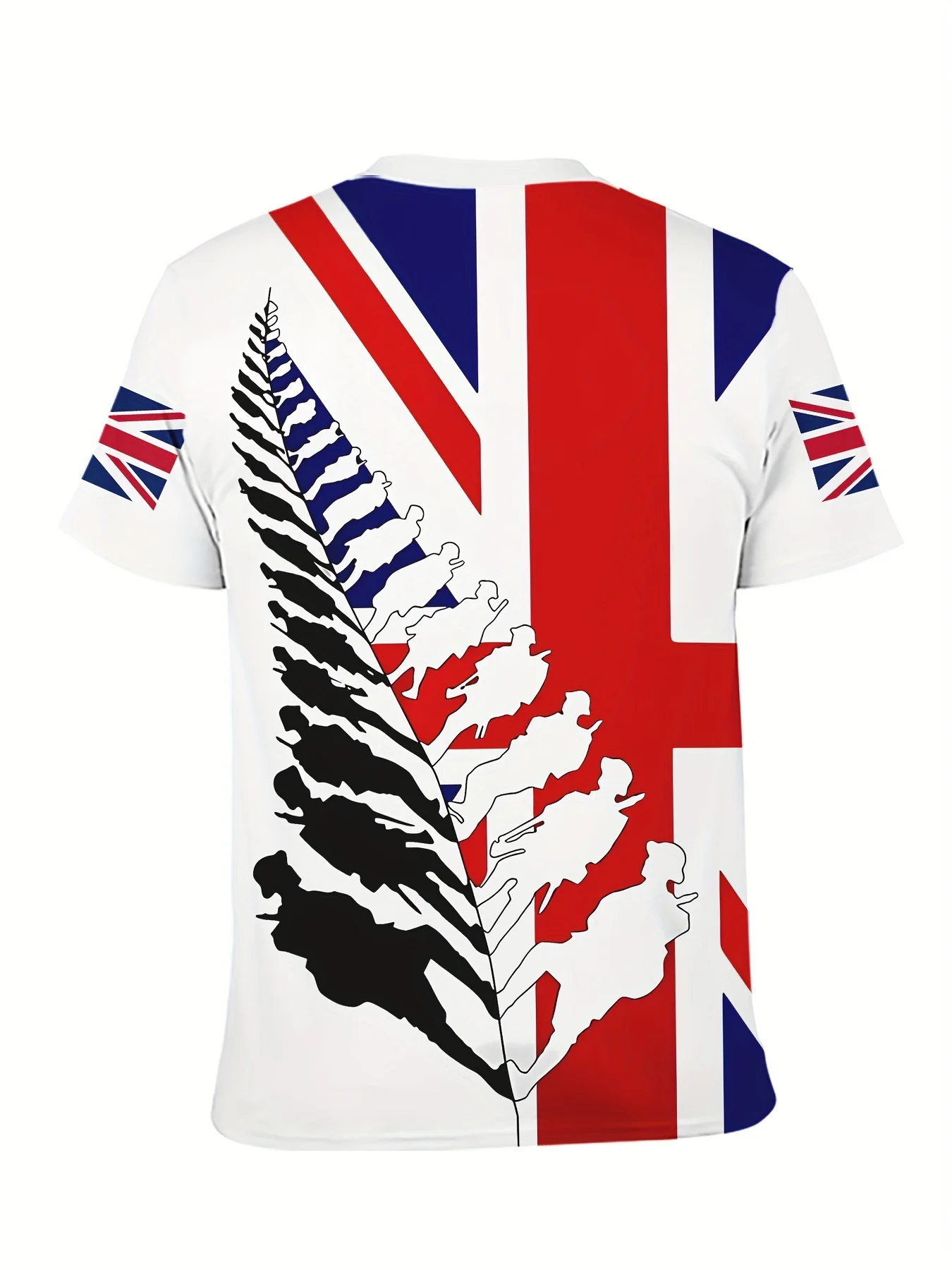 UK Flag Pattern Design T-shirts Men\'s O-Neck Short Sleeved T Shirt British National Emblem Football 2024 Summer Man Clothing