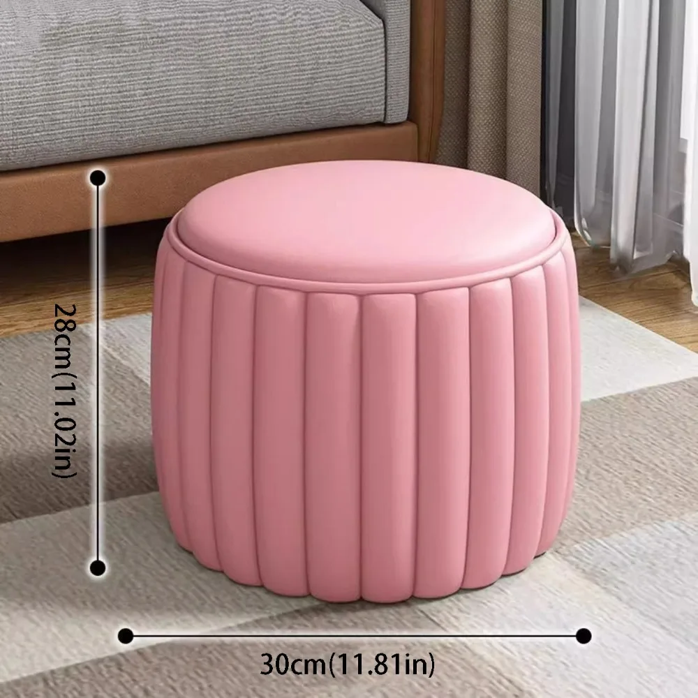 布張りの小さなスツール、薄型で創造的なデザイン、パンプキン型のスツール、頑丈な構造、クッションシート、玄関用オットマン、寝室用