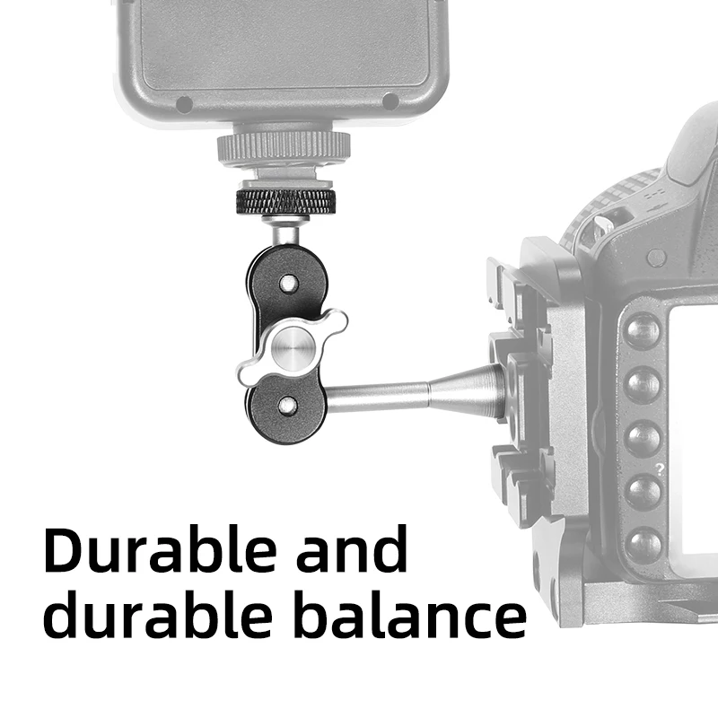 

Mini Magic Arm Double Ball head 1/4 inch Screw for SLR Camera Tripod Camera Cage Rig LED Video Light Microphone Field Monitor