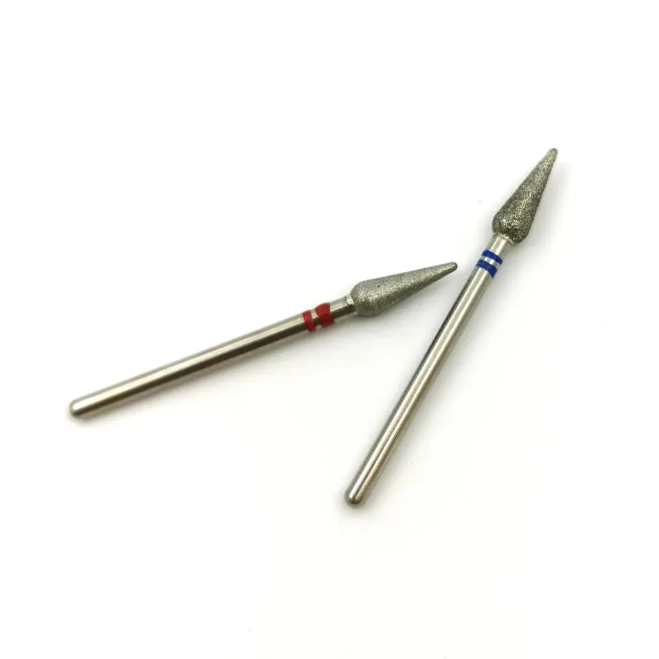 HYTOOS 콘 네일 드릴 비트, 파인 다이아몬드 큐티클 클린 버, 러시안 밀, 전기 매니큐어 드릴, 손톱 액세서리 도구