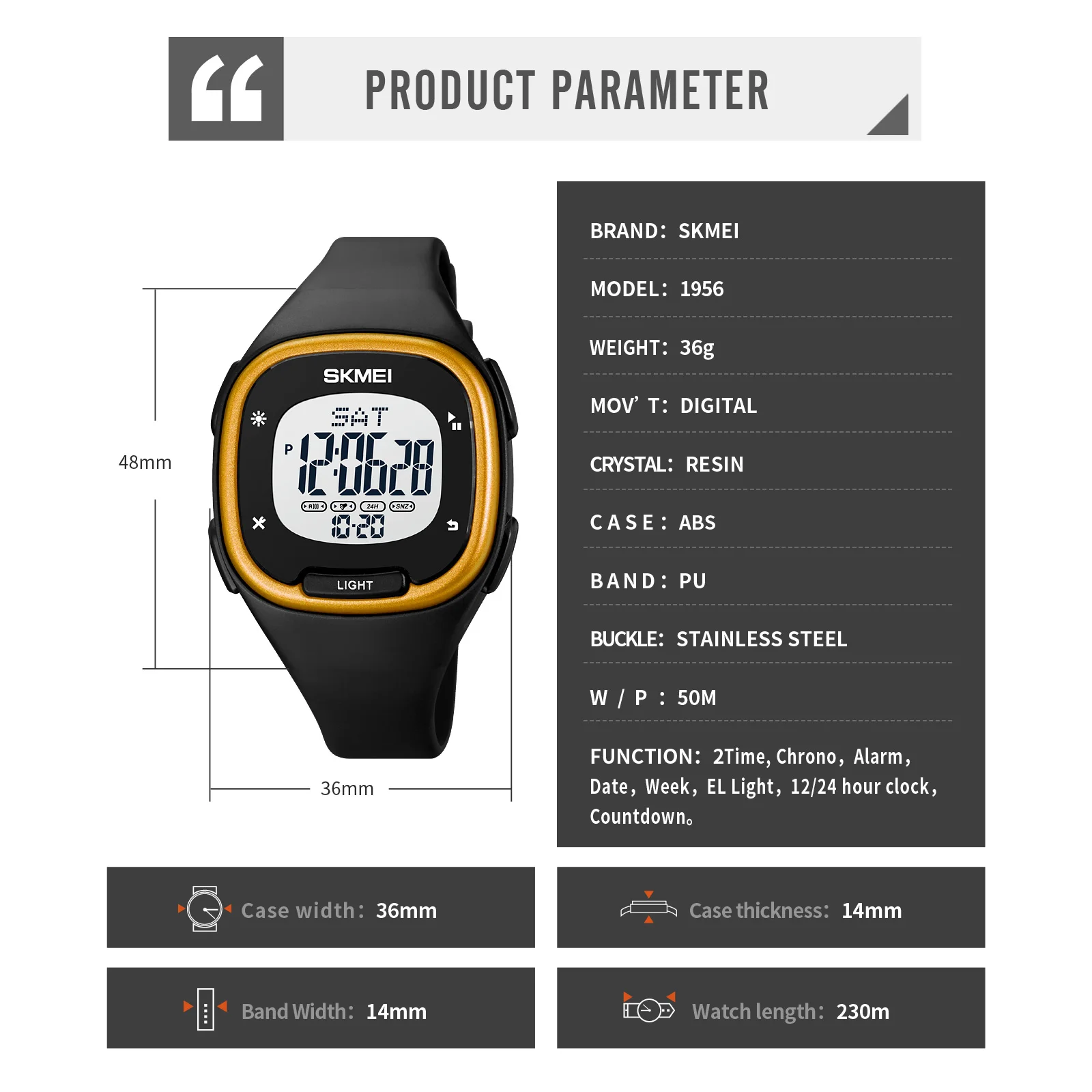 SKMEI Fashion Creative Macaron Color Watch Double Time Countdown Teen Student Waterproof Vitality Square muslimatexmuslimlimah 1959