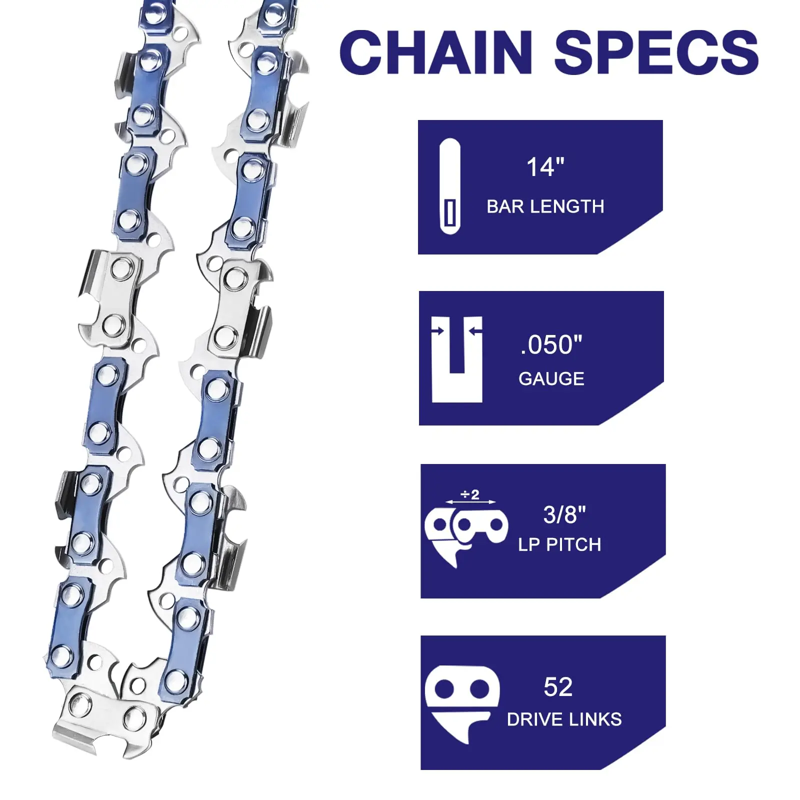 4 Pack 14 Inch Chainsaw Chain 3/8