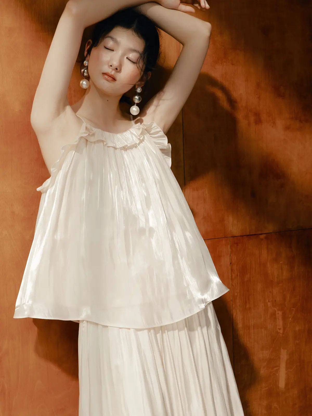 

Топ-жилет Te by FrigidOrg Summer Lemon Poem Moonlight с перламутровыми бусинами, эффектом морской волны и рюшами, свободного кроя, Sweet Sle