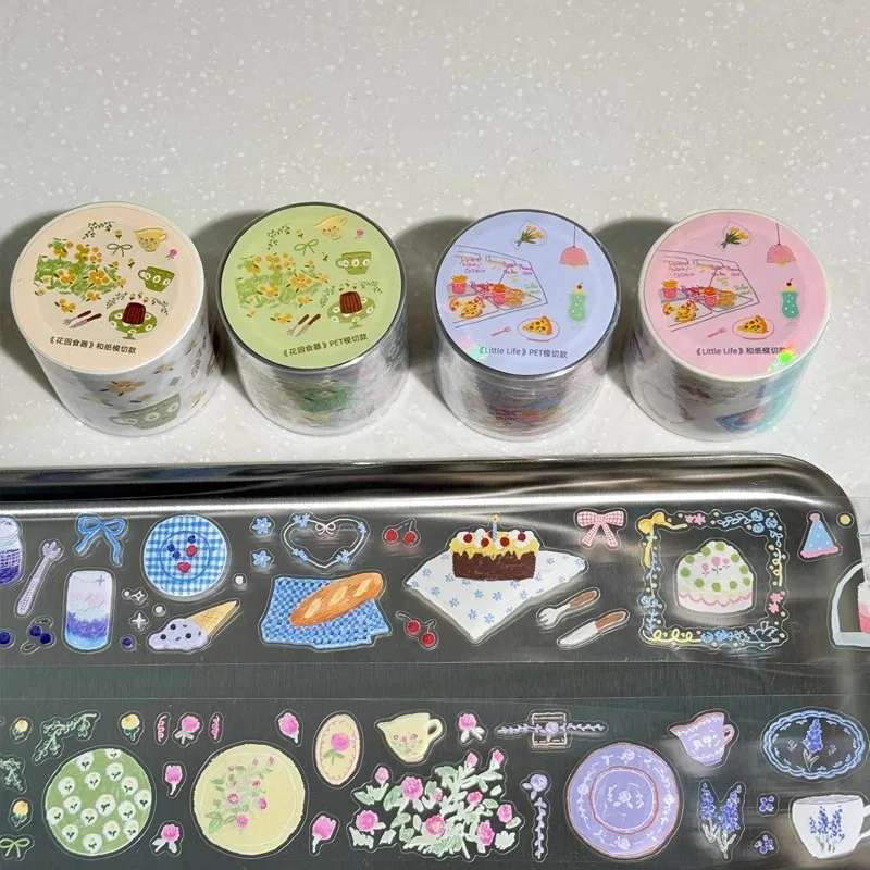 INS Garden Feeder Little Life Die Cut PET Washi Tapes Craft Supplies DIY Scrapbooking Card Making Decorative Plan Sticker