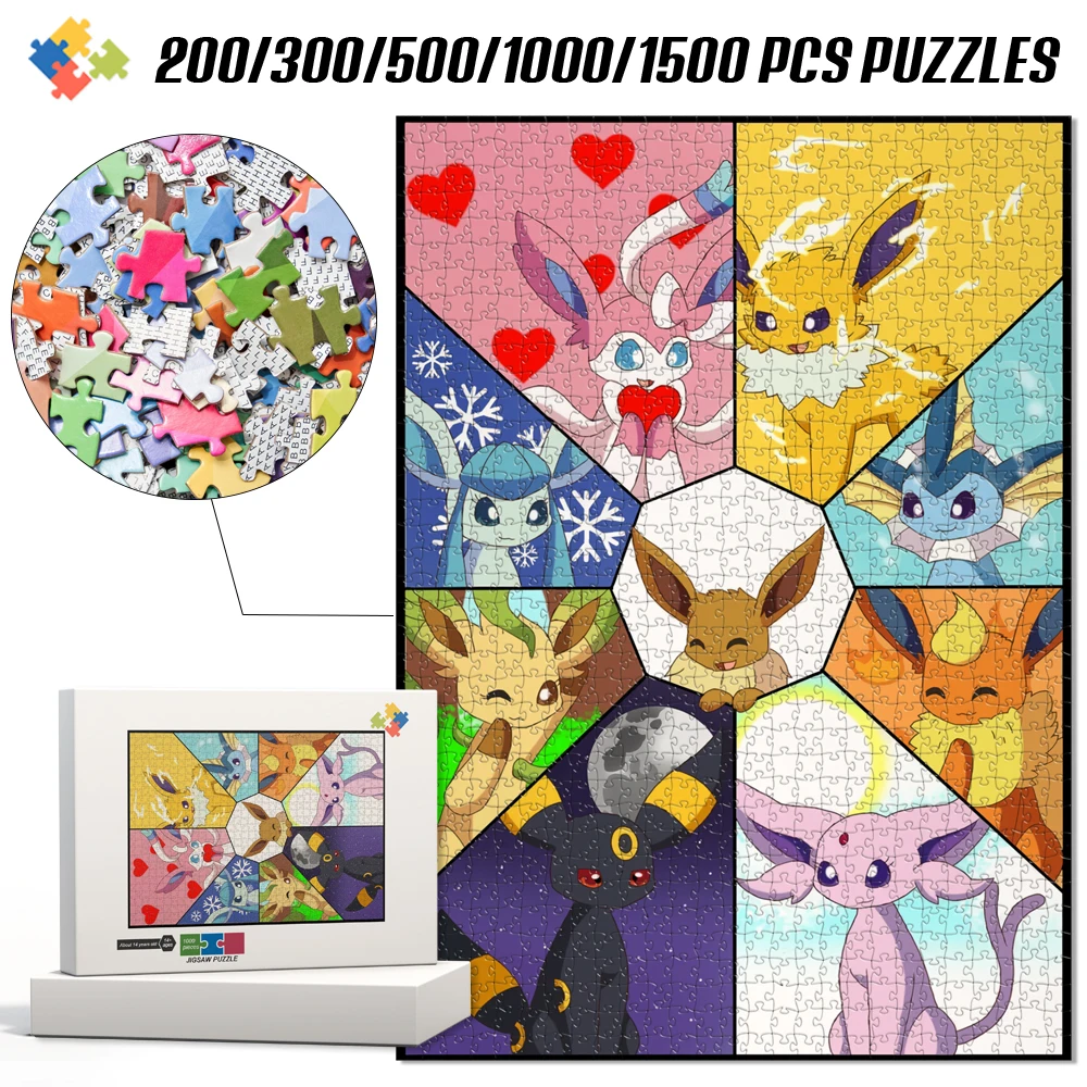 

Pokemon 1000 Pieces Puzzle Jigsaw Puzzles for Adults Kids Educational Toys Brain Teaser Montessori Board Games Family Fun Gift