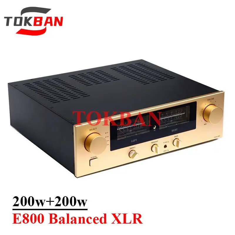 Tokban Accuphase E800 Power Amplifier 200w*2 High Power Treble Mid Bass Adjustment XLR Balance Vu Meter HIFI Amplifier Audio