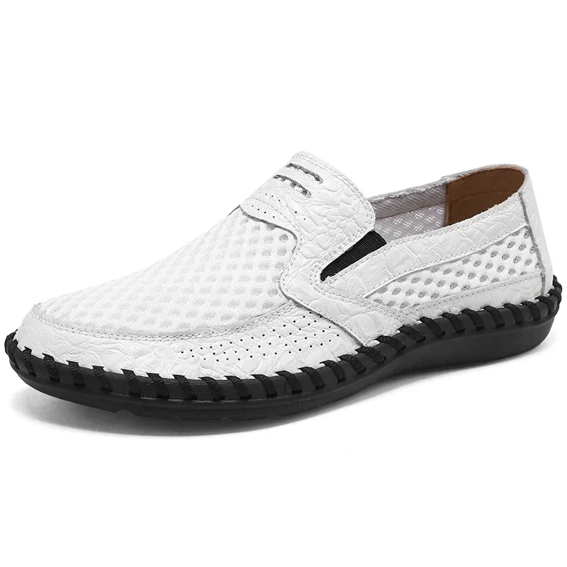 Chaussures basses en maille respirante pour hommes, baskets coordonnantes pour l'extérieur, chaussures de conduite, mode printemps, grande taille 46