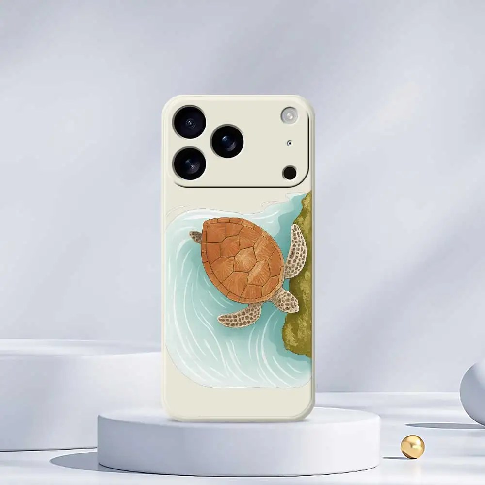 Чехол для телефона с черепаховым узором для iPhone 17 Pro Max 17 Air 16 15 14 13 12 11 Pro Max XS Max 7 8 Plus 16e 16 15 Plus Чехол из ТПУ