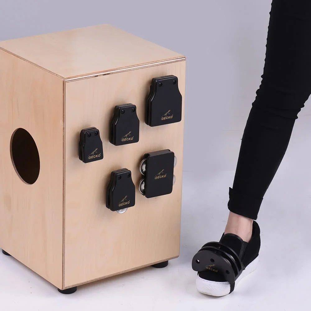 Series Cajon Box Drum Companions Set Including Castanets Jingle Bells Foot Tambourine Percussion Instruments