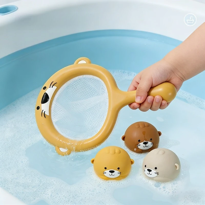 Jouets de bain pour bébé, loutres mignonnes, jouets pour enfants, balles flottantes, filet de pêche, jeu d'eau pour enfants, récupération Parent-enfant