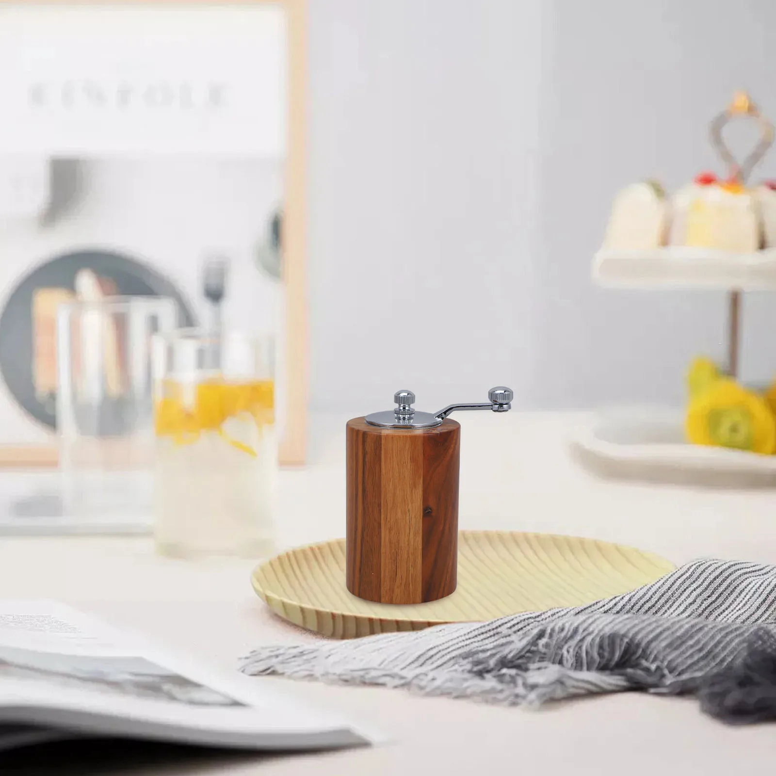 

Manual Coffee Grinder Hand Crank Bean Mill Stainless Steel Wooden Portable Grinding Tool for Coffee Enthusiasts Salt Pepper