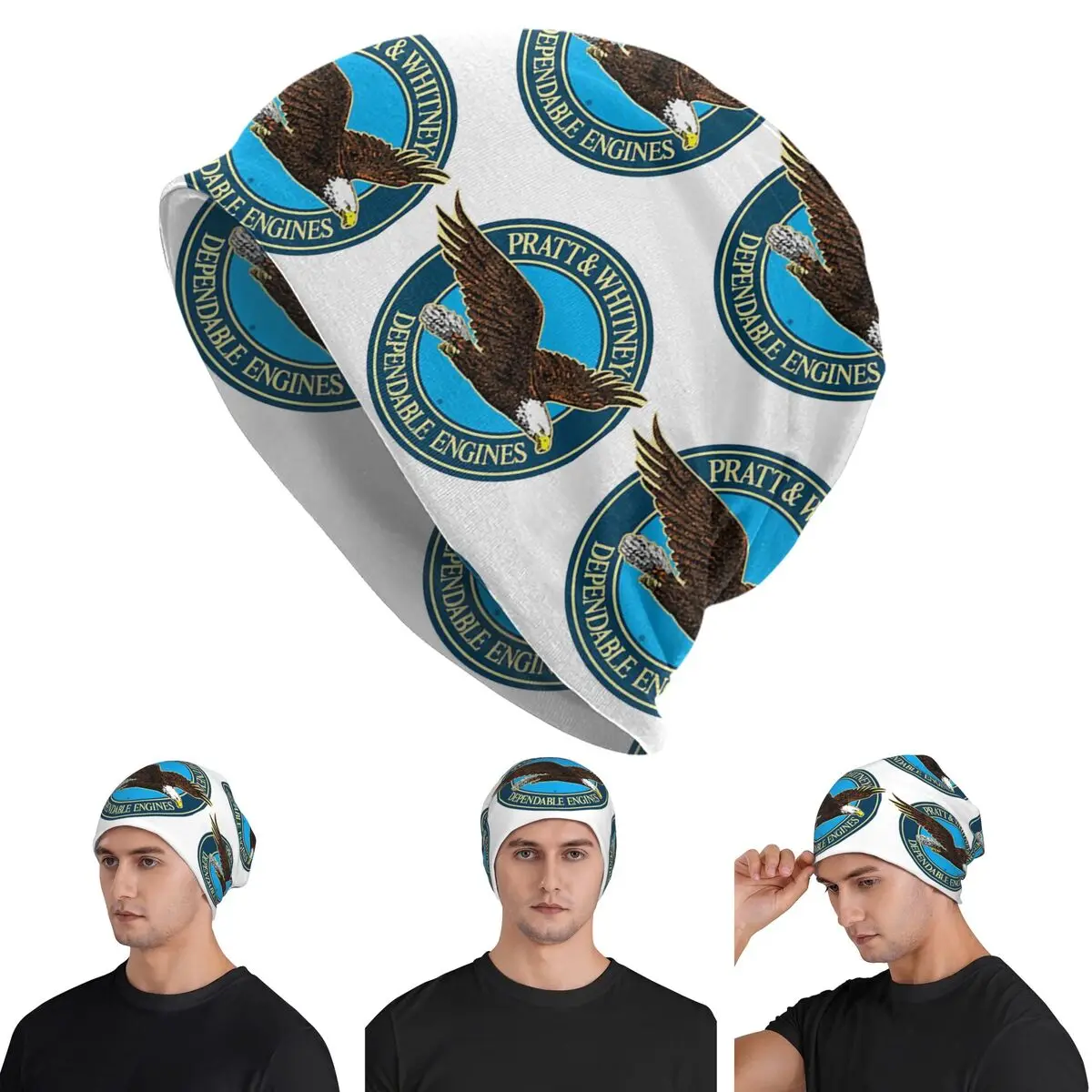 Pratt & Whitney Logo Dependable Engines Warm Knitted Cap Hip Hop Bonnet Hat Autumn Winter Outdoor Beanies Hats for Unisex Adult