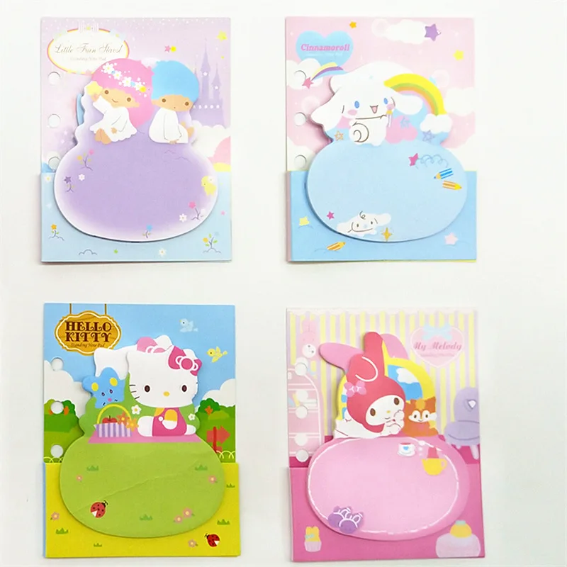 24pcs/lot Sanrio Kitty Memo Pad Sticky Notes Little Twin Stars Cute Stationery Label Notepad Planner Sticker Post School Supply