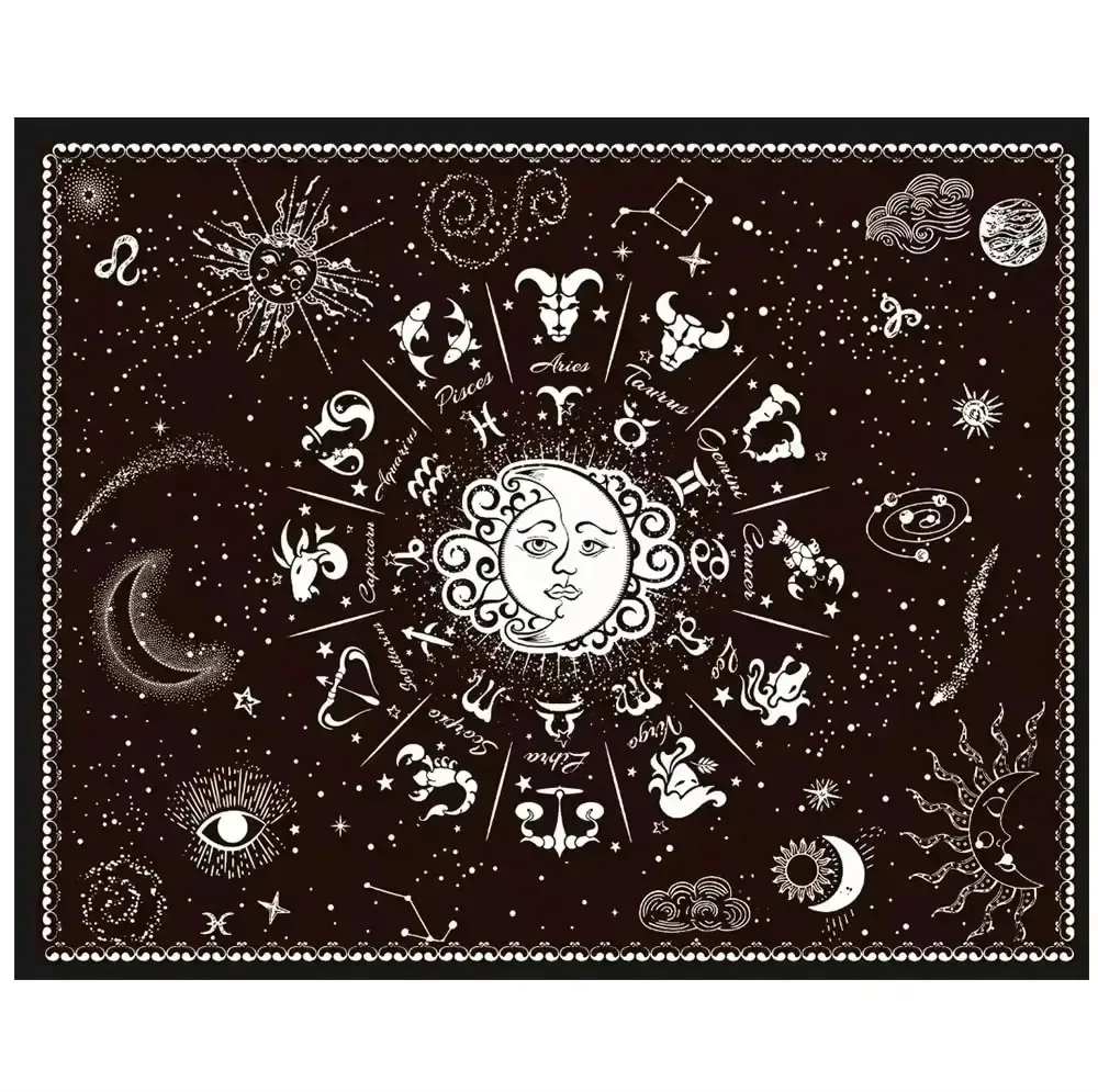 1pc 75x58CM Psychedelic Sun And Moon Constellation Tapestry Bedroom Decoration Backdrop Banner Wall Hanging Photo Tapestry