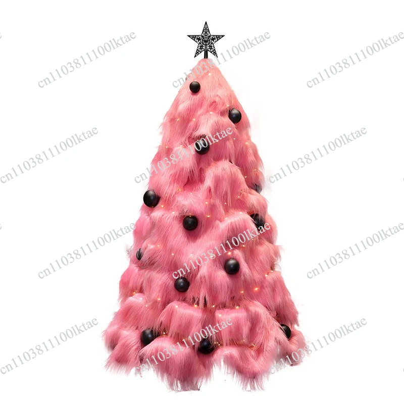 Christmas Large Christmas Tree Pink DIY Luminous Plush Tree Anniversary Decoration Photo Atmosphere