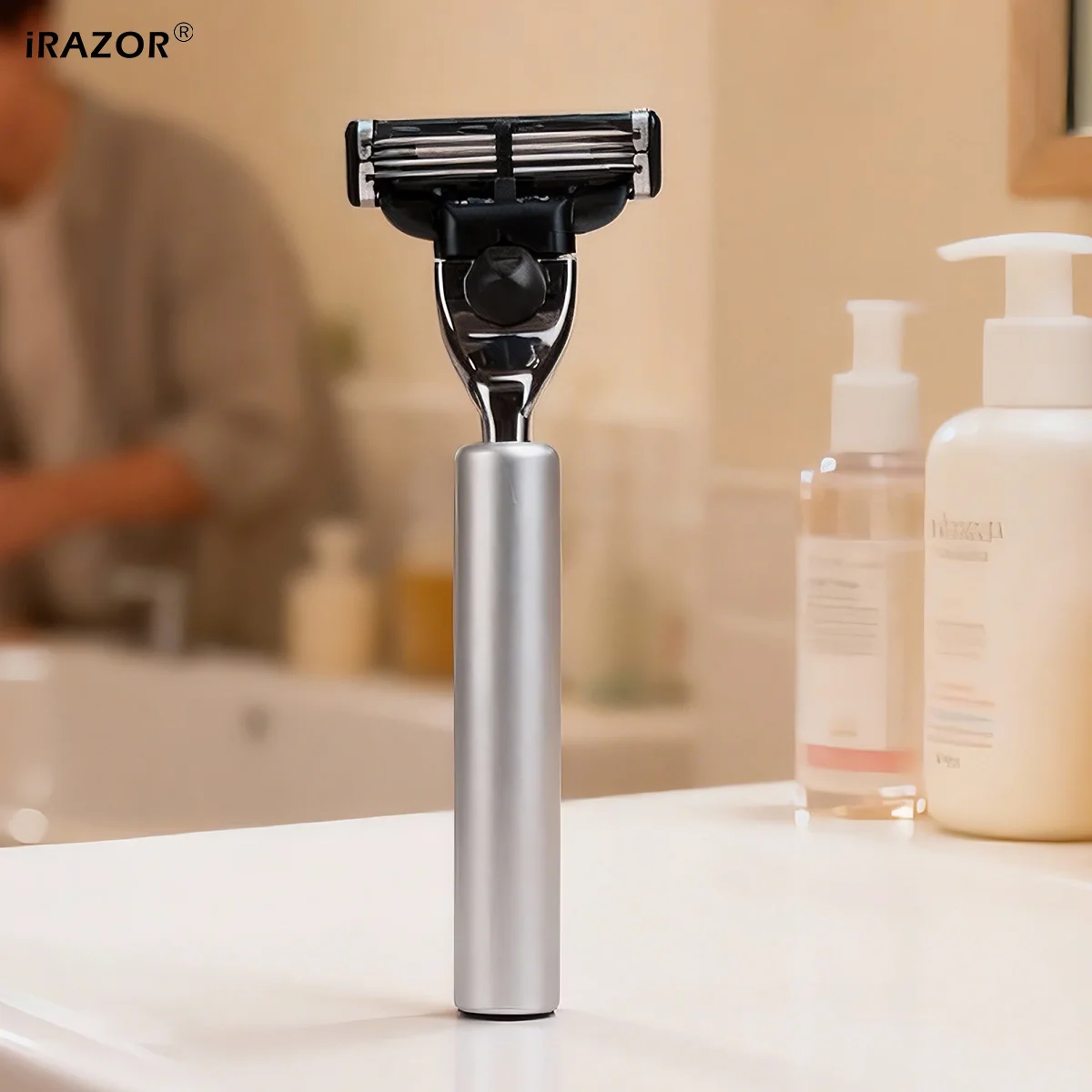 ماكينة حلاقة اللحية الكلاسيكية للرجال من iRAZOR مع مقبض ألومنيوم 3 طبقات ماك 3 شفرات لإزالة الشعر أداة تهذيب الشعر للهدايا #4