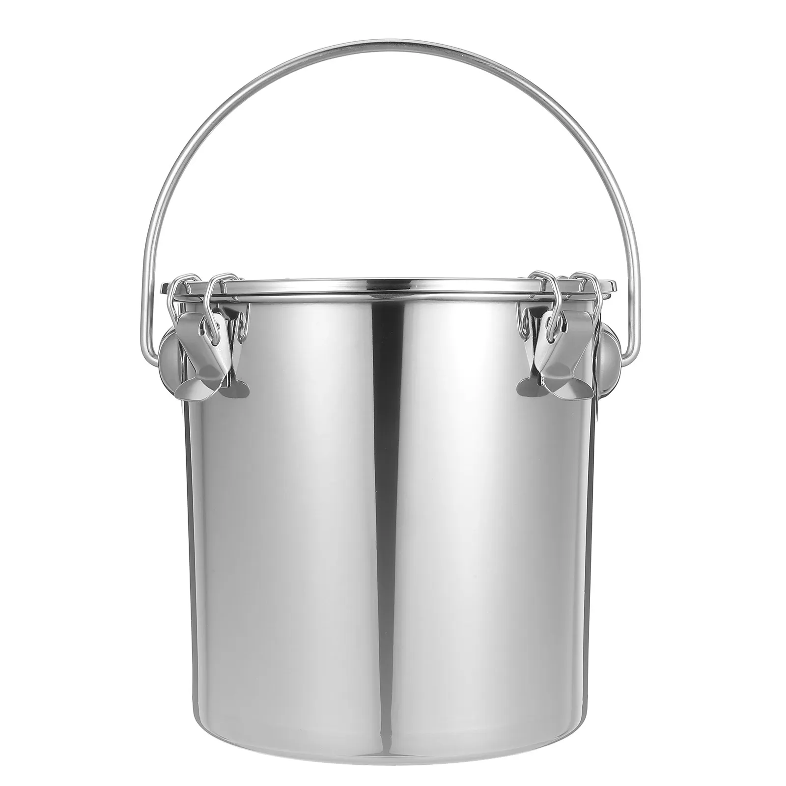 6.3L Stainless Steel Storage Bucket Heavy Duty Airtight Seal Leak Proof Portable Handle Soup Ice Milk Tea Rice Oil Container