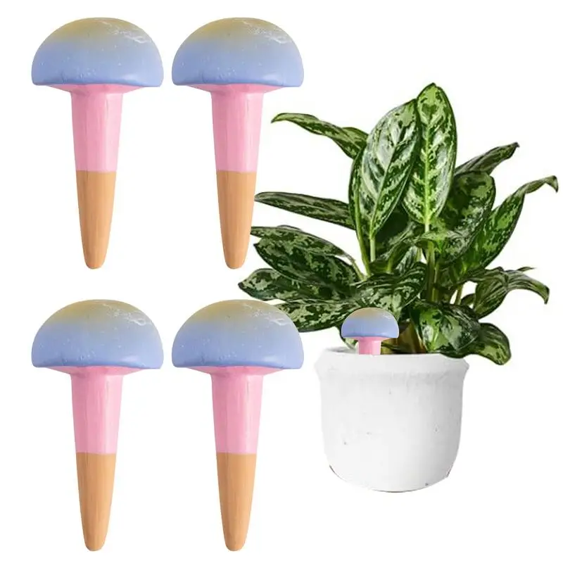 Clay Water Spikes Mushroom Shape Clay Stakes For Plant Care Clay Automatic Plant Watering Devices Automatic Plant Waterer