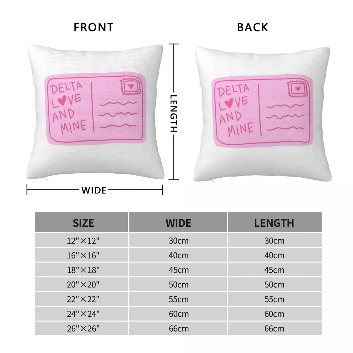Tri Delta Postcard Square Pillowcase Polyester Linen Velvet Printed Zip Decorative Sofa Seater Cushion Cover