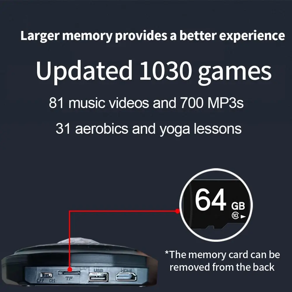 HDMI Musical Electronic Dance Mats with Camera,It Features 1030 Games、700 Songs、64G Memory Card and 81 MV,Double User Fitness Da
