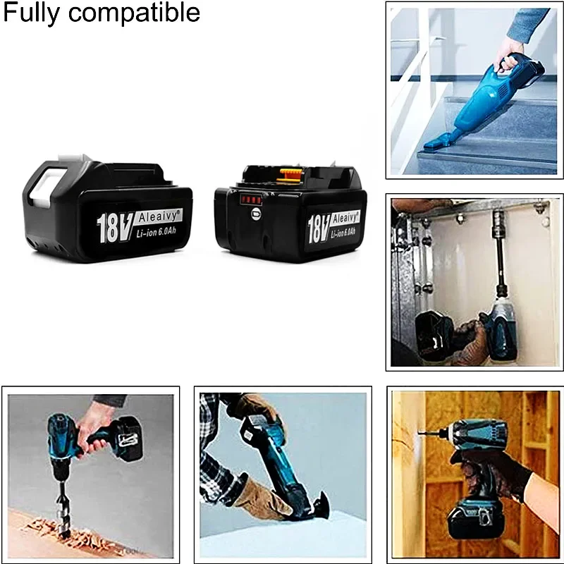 Pour batterie au Lithium Rechargeable Makita 18V 6.0Ah BL1860, BL1850, BL1850b, BL1840, BL1815 batterie d'outil d'origine.