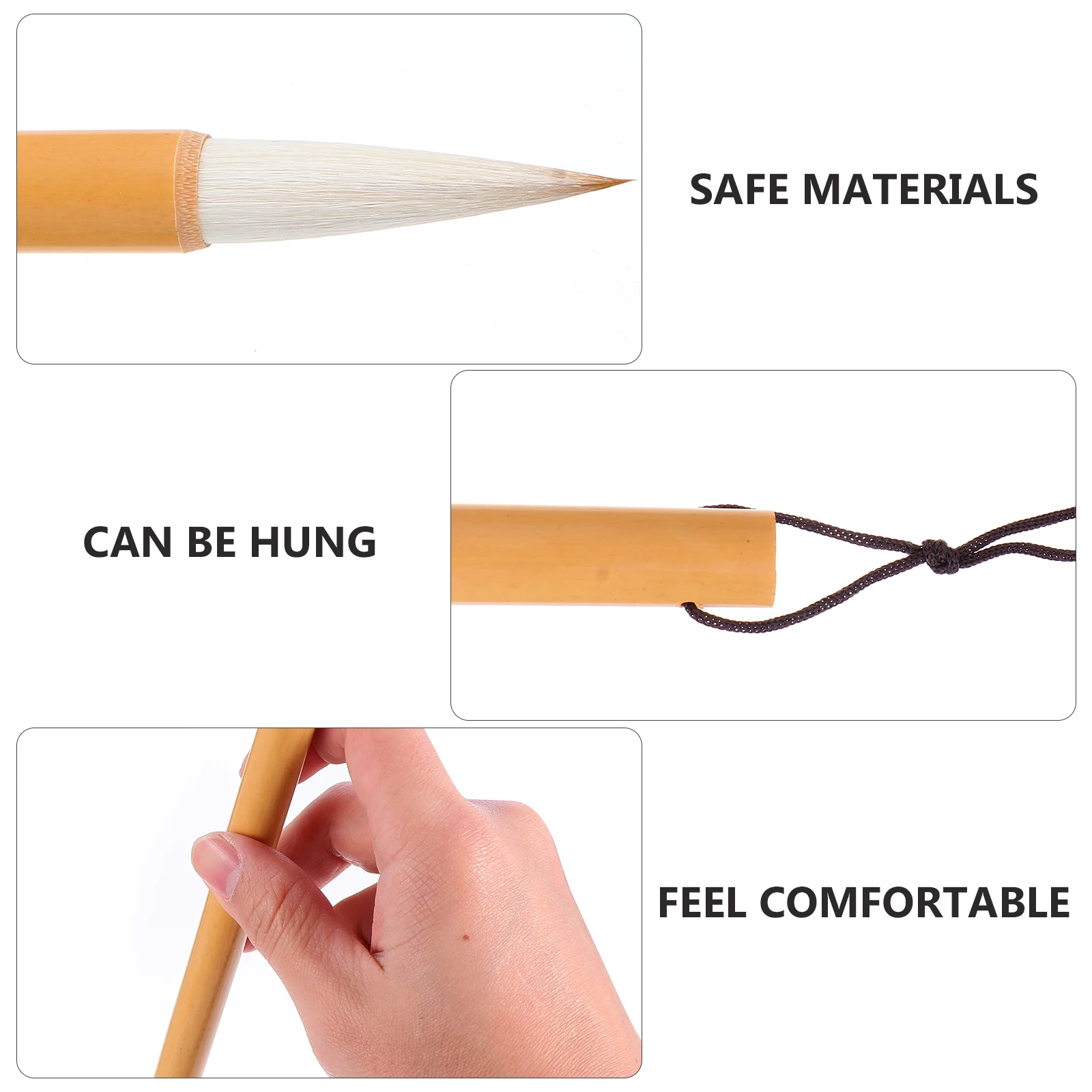 

3 Pcs Calligraphy Pen Set Brush Painting Mix Professional Watercolor Ink Art Supplies Bamboo Chinese Design