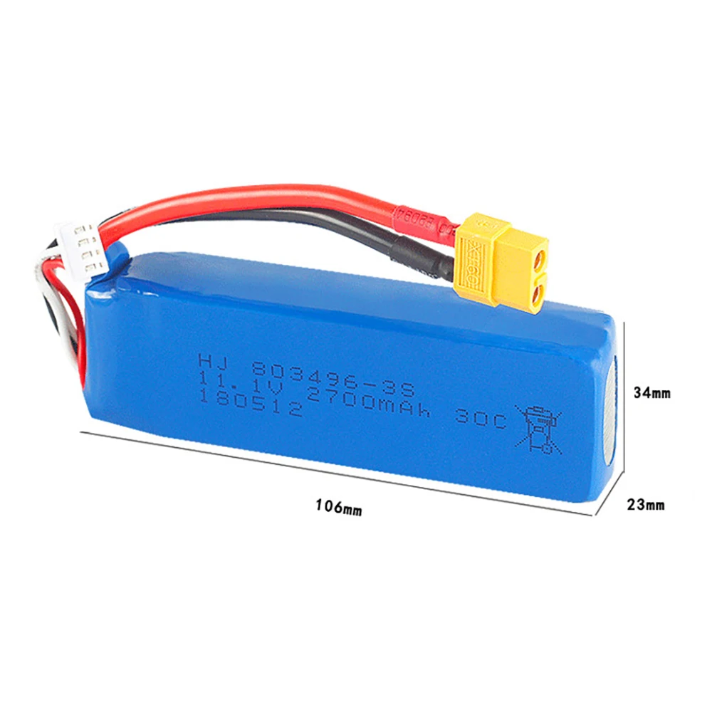 11.1v 2700mah Battery 3s lipo battery For Wltoys X380 V303 V939 Cheerson CX-20 CX 20 Battery RC Quadcopter Drone parts xt60 Plug