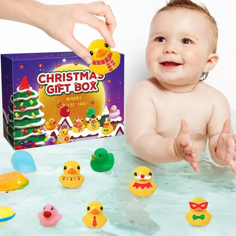 Christmas Advent Calendar 2023 24 Days Christmas Gift Set Countdown with Rubber Ducks Bath Toys DIY Fun for Kids and Adults