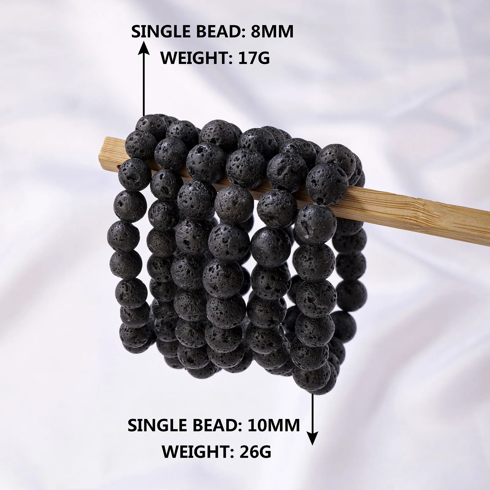 1PC Natural Stone Volcanic Rock Bead Crystal Bracelet Healing Stone Quartz Gemstone Women Jewelry Decoration Gifts Decoration