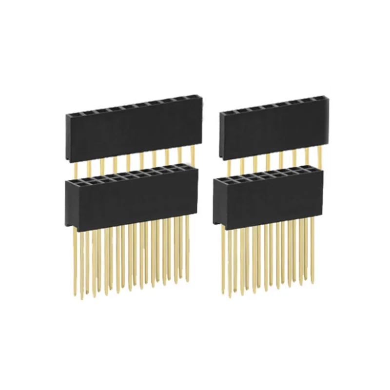 10PCS 2.54mm Single Double Row Female Long pins 11mm PCB Board Pin Header Socket Connector 2~20PIN For Arduino  Connector Socket