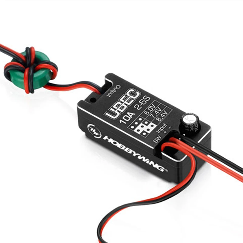 Hobbywing Waterproof 10A UBEC Voltage Regulator 2-6S 6V/7.4V/8.4V Adjustable Metal Shell RC Car Power Supply Module
