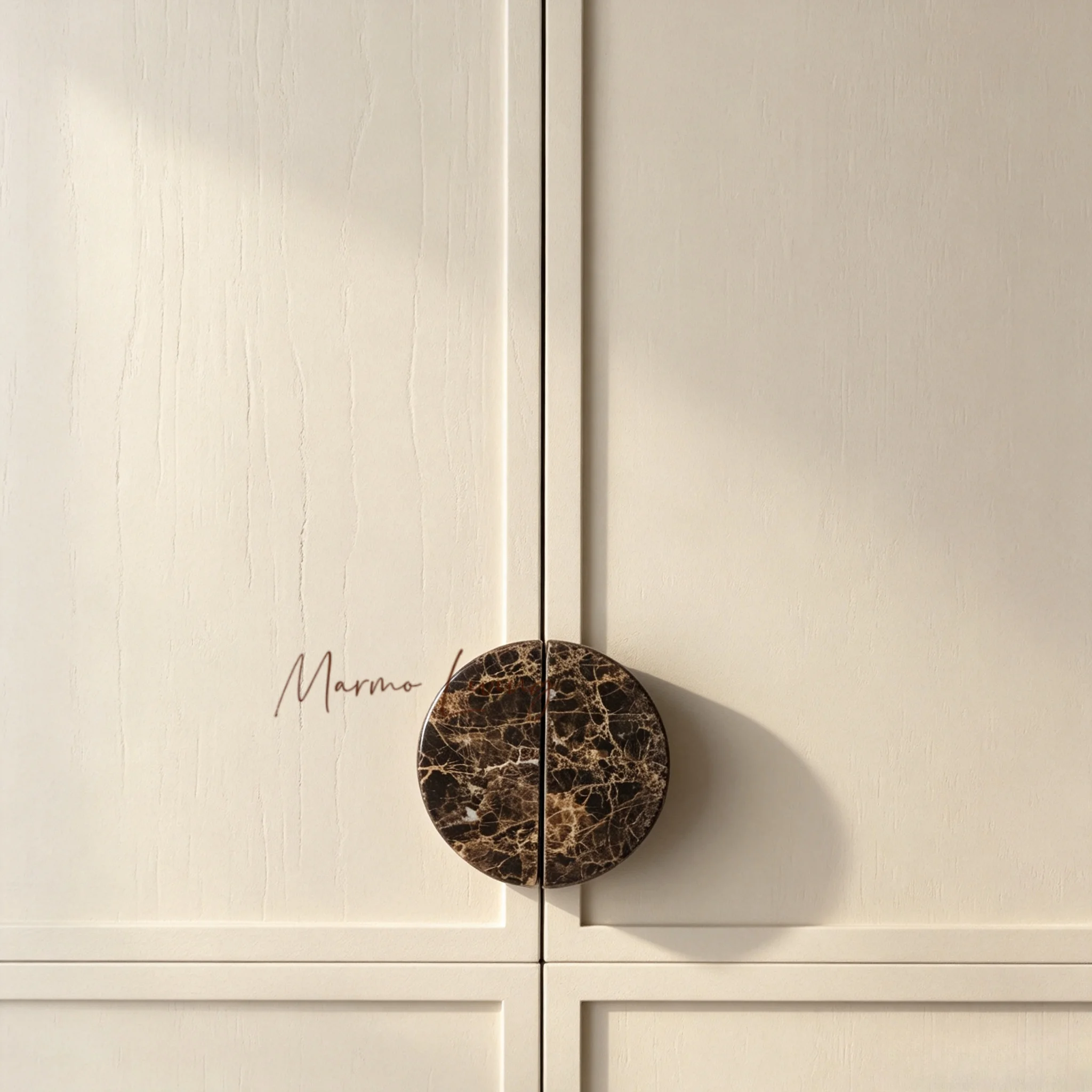 100% Real Dark Emperador Stone Coffee Net Stone Handle Luxury Natural Marble Door Handles Glass Door Drawer Cabinet Door Pull
