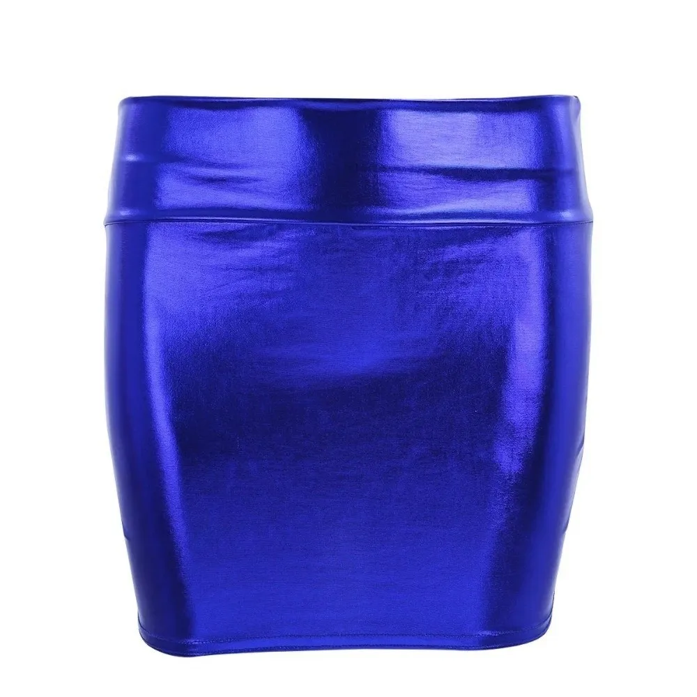 

НОВАЯ Металлическая мини-юбка-карандаш из блестящей искусственной кожи, эластичная, облегающая, для вечеринок, для женщин