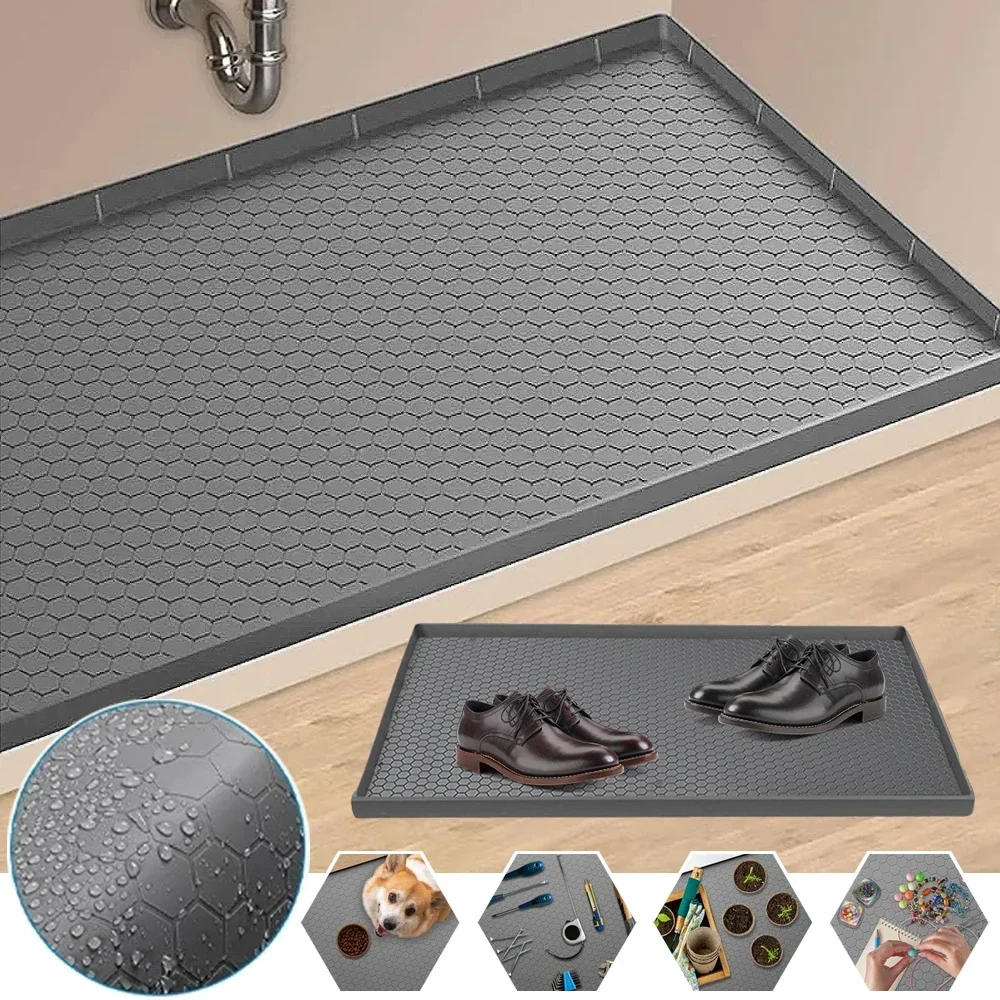 

1PC Multipurpose Under Sink Silicone Mat for Kitchen Drip Proof Tray Cabinet Liner Mat Waterproof Pads Drip Proof Leak Protector